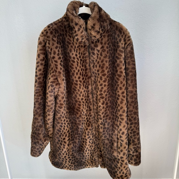 Vintage Worthington Faux Fur leopard print Coat - Picture 5 of 6